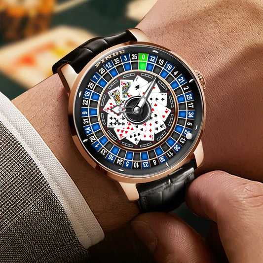 Luxury Roulette Dial Automatic Watch with NH35 Movement & Diamond Luminous Hands