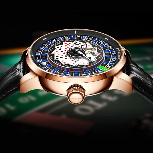 Luxury Roulette Dial Automatic Watch with NH35 Movement & Diamond Luminous Hands