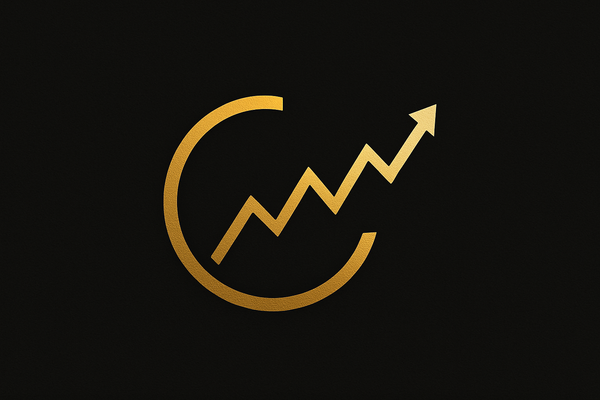 Create a logo utilising wealth it must be black and gold , almost like a half circle carried on by a stock chart in gold
